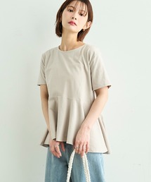 【汗染み防止加工】 ペプラム Tシャツ【587197】