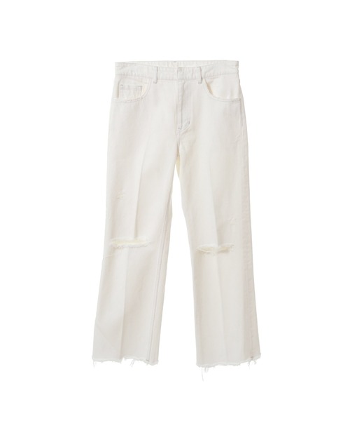 【新品41,800】23SS☆カレンテージ☆レーヨンリネンカーゴパンツ ホワイト セール】【CURRENTAGE/カレンテージ】Crushed Denim Pants（デニム