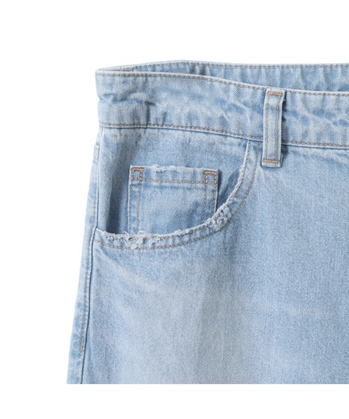 CURRENTAGE(カレンテージ)の「【CURRENTAGE/カレンテージ】Crushed Denim Pants(デニムパンツ・レディース・ホワイト/サックスブルー・1/2)」の5枚目の写真