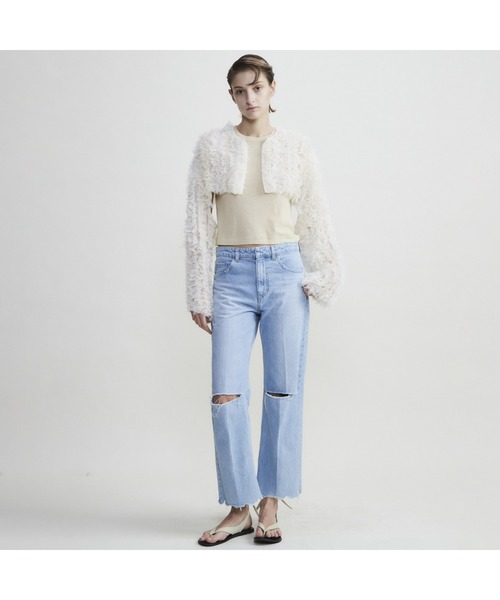 CURRENTAGE(カレンテージ)の「【CURRENTAGE/カレンテージ】Crushed Denim Pants(デニムパンツ・レディース・ホワイト/サックスブルー・1/2)」の9枚目の写真