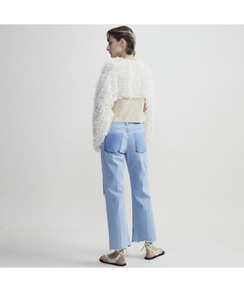 CURRENTAGE(カレンテージ)の「【CURRENTAGE/カレンテージ】Crushed Denim Pants(デニムパンツ・レディース・ホワイト/サックスブルー・1/2)」の10枚目の写真