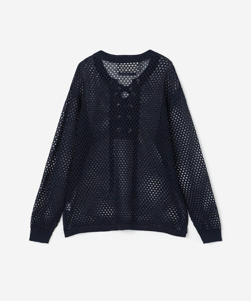 ADAWAS(アダワズ)の「ADAWAS | メッシュ レースアップトップス WOMEN(ニット/セーター・レディース・ベージュ/ダークブルー・ONE)」の18枚目の写真