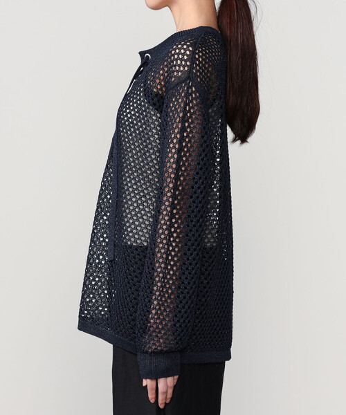 ADAWAS(アダワズ)の「ADAWAS | メッシュ レースアップトップス WOMEN(ニット/セーター・レディース・ベージュ/ダークブルー・ONE)」の15枚目の写真