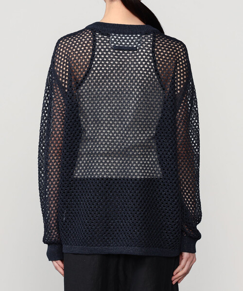 ADAWAS(アダワズ)の「ADAWAS | メッシュ レースアップトップス WOMEN(ニット/セーター・レディース・ベージュ/ダークブルー・ONE)」の16枚目の写真