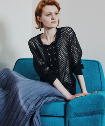 ADAWAS（アダワズ）の「ADAWAS | メッシュ レースアップトップス WOMEN（ニット/セーター）」