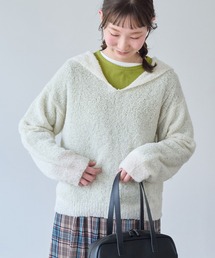 ペルーハンドニット VITOR BOUCLE セーラープルオーバー