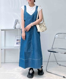 AS KNOW AS plus | 〇アソートデザイン ジャンスカ(ナイロン・デニム）(ジャンパースカート)