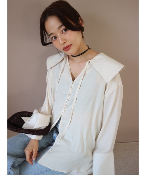 TRUNC(トランクエイティーエイト)の「Big Collar Skipper Blouse(シャツ/ブラウス・レディース・アイボリー・FREE)」の10枚目の写真
