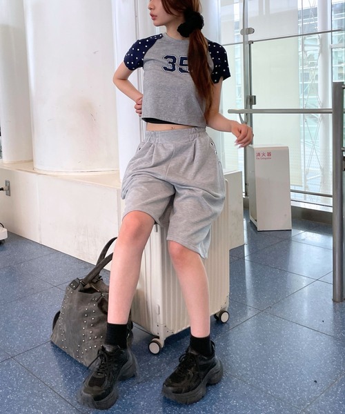3.3 Field Trip (3.3フィールドトリップ)の「3.3 Field Trip/アイレットデザインスウェットハーフパンツ(スウェットパンツ・レディース・ブラック/グレー/その他1・FREE)」の13枚目の写真