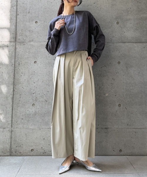 CIEL'AIR（シエルエアー）の「SPLIT COLOR FADE T-SHIRT（ｾﾊﾟﾚｰﾄｶﾗｰﾌｪｰﾄﾞTｼｬﾂ）（Tシャツ/カットソー・レディース・ブラック/グレー・FREE）」の4枚目の写真