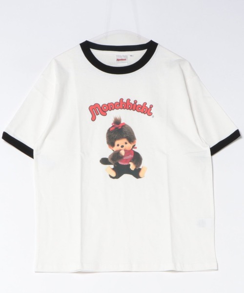 Salong hameu(サロン ハミュー)の「モンチッチ フォトプリントリンガーTシャツ/ビッグシルエット レトロキャラ 韓国人気 ユニセックス(Tシャツ/カットソー・レディース・ホワイト×ブラック/ホワイト×ピンク/ホワイト×イエロー・L/M/S)」の5枚目の写真