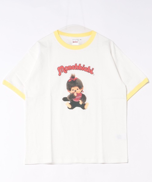 Salong hameu(サロン ハミュー)の「モンチッチ フォトプリントリンガーTシャツ/ビッグシルエット レトロキャラ 韓国人気 ユニセックス(Tシャツ/カットソー・レディース・ホワイト×ブラック/ホワイト×ピンク/ホワイト×イエロー・L/M/S)」の6枚目の写真