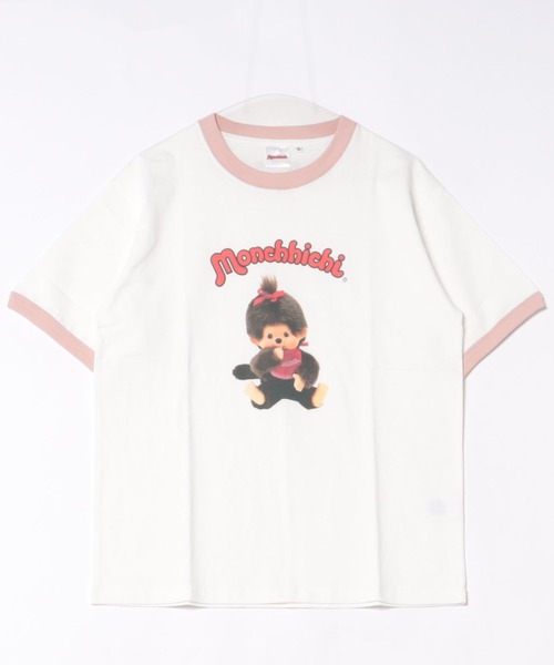 Salong hameu(サロン ハミュー)の「モンチッチ フォトプリントリンガーTシャツ/ビッグシルエット レトロキャラ 韓国人気 ユニセックス(Tシャツ/カットソー・レディース・ホワイト×ブラック/ホワイト×ピンク/ホワイト×イエロー・L/M/S)」の7枚目の写真