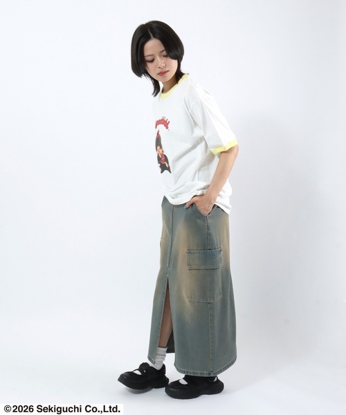 Salong hameu(サロン ハミュー)の「モンチッチ フォトプリントリンガーTシャツ/ビッグシルエット レトロキャラ 韓国人気 ユニセックス(Tシャツ/カットソー・レディース・ホワイト×ブラック/ホワイト×ピンク/ホワイト×イエロー・L/M/S)」の21枚目の写真