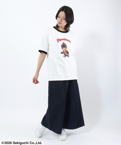Salong hameu(サロン ハミュー)の「モンチッチ フォトプリントリンガーTシャツ/ビッグシルエット レトロキャラ 韓国人気 ユニセックス(Tシャツ/カットソー・レディース・ホワイト×ブラック/ホワイト×ピンク/ホワイト×イエロー・L/M/S)」の16枚目の写真