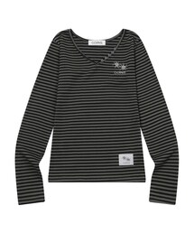 ロサVネックストライプ長袖Tシャツ(2カラー)