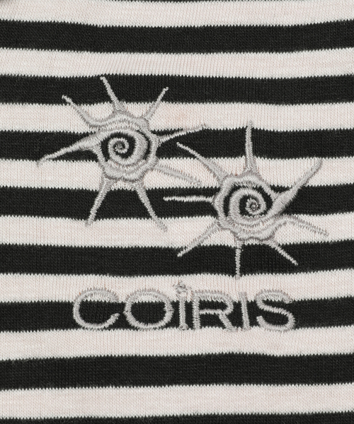 COIRIS(コイリス)の「ロサVネックストライプ長袖Tシャツ(2カラー)(Tシャツ/カットソー・レディース・ホワイト/チャコールグレー×ブラック・FREE)」の4枚目の写真