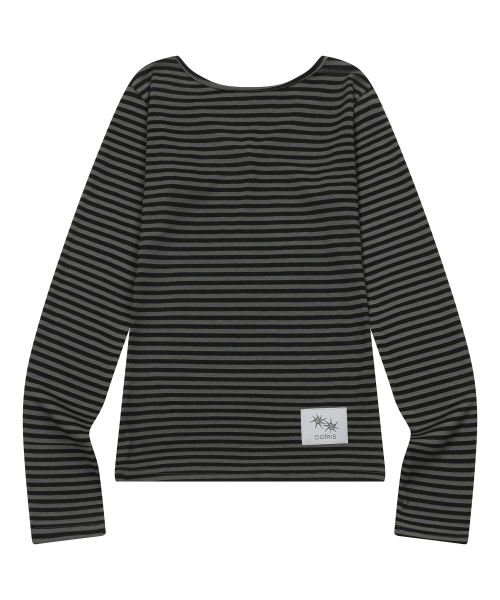 COIRIS(コイリス)の「ロサVネックストライプ長袖Tシャツ(2カラー)(Tシャツ/カットソー・レディース・ホワイト/チャコールグレー×ブラック・FREE)」の8枚目の写真