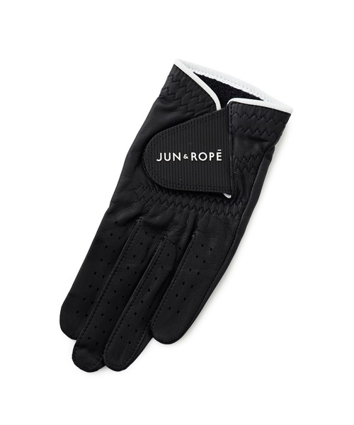 JUN&ROPE'(ジュンアンドロペ)の「【ForesaLinkコラボ】ロゴ入り本革グローブ(片手)/ユニセックス(手袋・メンズ・ブラック/ホワイト・18/19/20/21/25/24/23/22)」の1枚目の写真