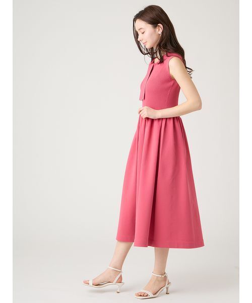 CELFORD(セルフォード)の「【洗える】ノースリボウタイニットワンピース(ワンピース・レディース・ピンク/オフホワイト/ダークネイビー・36/38)」の7枚目の写真