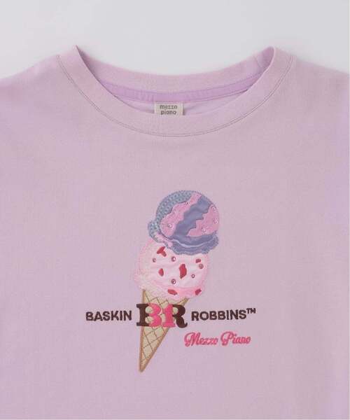 mezzo piano Junior(メゾピアノジュニア)の「【サーティワン アイスクリーム】【接触冷感】袖レースアップTシャツ(Tシャツ/カットソー・キッズ・エメラルド/オフホワイト/ラベンダー・S:140cm/L:160cm/M:150cm)」の4枚目の写真