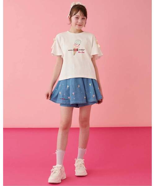 mezzo piano Junior(メゾピアノジュニア)の「【サーティワン アイスクリーム】【接触冷感】袖レースアップTシャツ(Tシャツ/カットソー・キッズ・エメラルド/オフホワイト/ラベンダー・S:140cm/L:160cm/M:150cm)」の11枚目の写真
