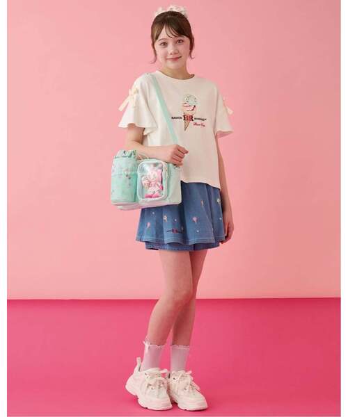 mezzo piano Junior(メゾピアノジュニア)の「【サーティワン アイスクリーム】【接触冷感】袖レースアップTシャツ(Tシャツ/カットソー・キッズ・エメラルド/オフホワイト/ラベンダー・S:140cm/L:160cm/M:150cm)」の12枚目の写真