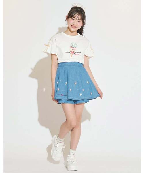 mezzo piano Junior(メゾピアノジュニア)の「【サーティワン アイスクリーム】【接触冷感】袖レースアップTシャツ(Tシャツ/カットソー・キッズ・エメラルド/オフホワイト/ラベンダー・S:140cm/L:160cm/M:150cm)」の16枚目の写真