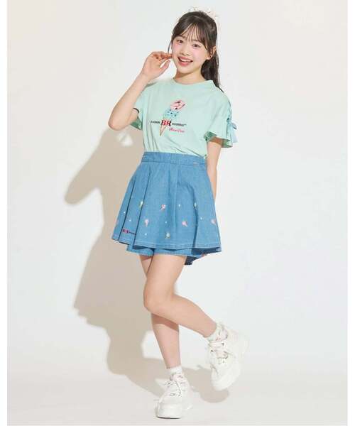 mezzo piano Junior(メゾピアノジュニア)の「【サーティワン アイスクリーム】【接触冷感】袖レースアップTシャツ(Tシャツ/カットソー・キッズ・エメラルド/オフホワイト/ラベンダー・S:140cm/L:160cm/M:150cm)」の18枚目の写真