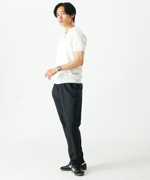 Beno(ビーノ)の「レースアップニットTEE(Tシャツ/カットソー・メンズ・ホワイト/ブラック/グレー・MEDIUM/X-LARGE/LARGE)」の4枚目の写真