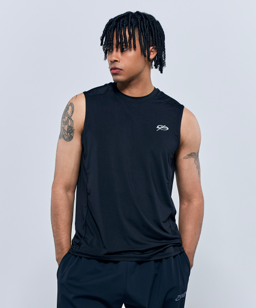 PHYSICAL GARMENTS（フィジカルガーメンツ）の「P2546 機能性ドライデイリーノースリーブ [ブラック]（Tシャツ/カットソー・メンズ・ブラック・MEDIUM/LARGE/X-LARGE/XX-LARGE）」の4枚目の写真