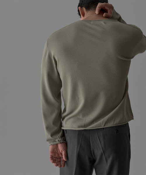 BOWLOW PRODUCT（バウロープロダクト）の「パターンマッスルヘンリネックニットティー[ブラック]（Tシャツ/カットソー・メンズ・その他・X-LARGE/LARGE/MEDIUM）」の4枚目の写真