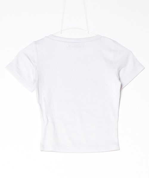 .KOM（ドットコム）の「A'GEM/9 × .kom 『.KOM/ドットケーオーエム』ラインストーンスクリプト クロップTシャツ（Tシャツ/カットソー・レディース・ホワイト/ブラック・M）」の13枚目の写真