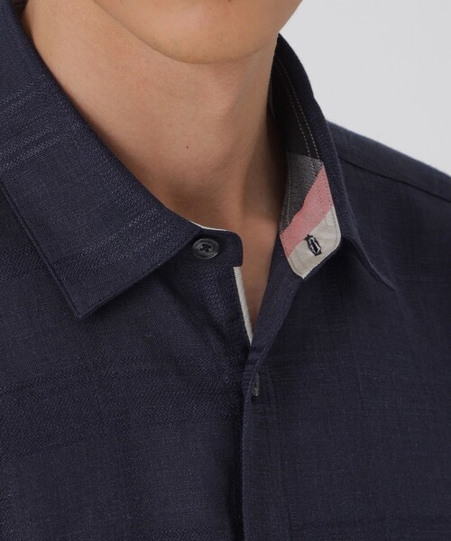 BLACK LABEL CRESTBRIDGE（ブラックレーベル・クレストブリッジ）の「シャドーチェックリネンスリークォーターシャツ（シャツ/ブラウス・メンズ・ブルー/グリーン系その他/オフホワイト/ネイビー・XL/L/M/S）」の14枚目の写真