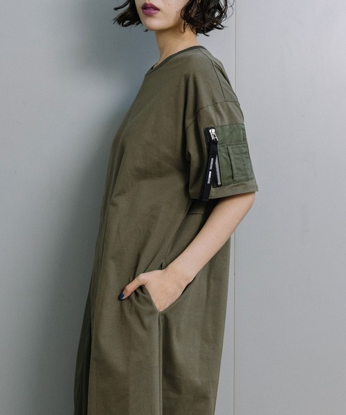 MARECHAL TERRE(マルシャルテル)の「ミリタリーコンビネーションドレス(ワンピース・レディース・カーキ/チャコールグレー/ネイビー/ブラック・MEDIUM)」の20枚目の写真