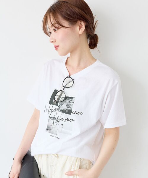 le.coeur blanc（ルクールブラン）の「コラージュフォトTEE（Tシャツ/カットソー・レディース・オフホワイト/チャコールグレー・38）」の22枚目の写真
