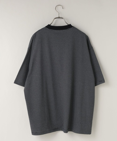 LOWRYS FARM（ローリーズファーム）の「【LFM(U)】ミジンボーダーＴＥＥ　1023540（Tシャツ/カットソー・メンズ・ブラック/グレー/ブルー・MEDIUM/LARGE）」の4枚目の写真