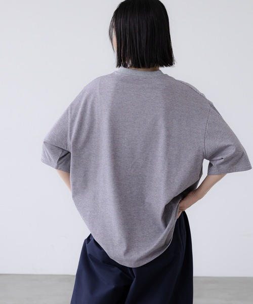 LOWRYS FARM（ローリーズファーム）の「【LFM(U)】ミジンボーダーＴＥＥ　1023540（Tシャツ/カットソー・メンズ・ブラック/グレー/ブルー・MEDIUM/LARGE）」の19枚目の写真