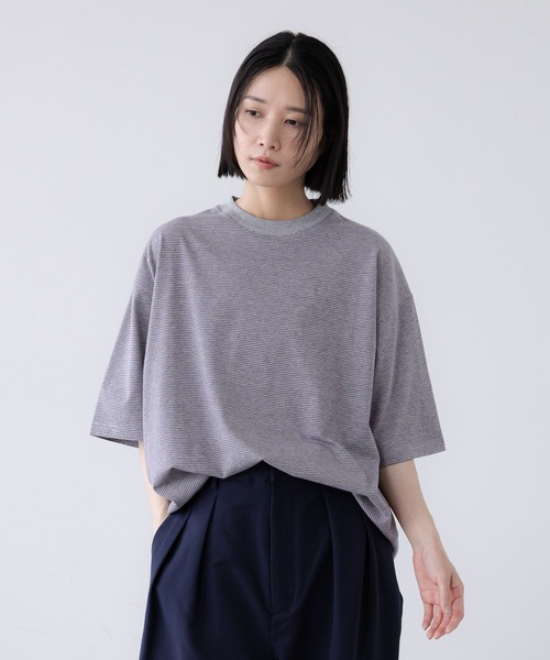 LOWRYS FARM（ローリーズファーム）の「【LFM(U)】ミジンボーダーＴＥＥ　1023540（Tシャツ/カットソー・メンズ・ブラック/グレー/ブルー・MEDIUM/LARGE）」の15枚目の写真