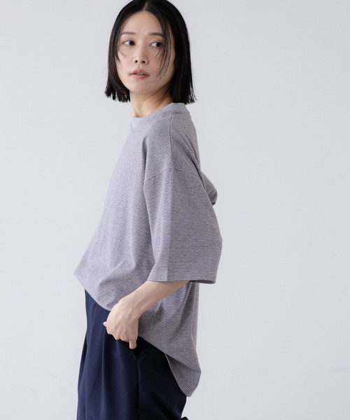 LOWRYS FARM（ローリーズファーム）の「【LFM(U)】ミジンボーダーＴＥＥ　1023540（Tシャツ/カットソー・メンズ・ブラック/グレー/ブルー・MEDIUM/LARGE）」の17枚目の写真
