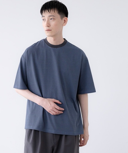 LOWRYS FARM（ローリーズファーム）の「【LFM(U)】ミジンボーダーＴＥＥ　1023540（Tシャツ/カットソー・メンズ・ブラック/グレー/ブルー・MEDIUM/LARGE）」の22枚目の写真