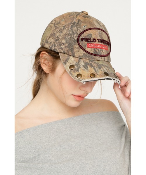 SLY（スライ）の「BIG STUDS CAP ビッグスタッズキャップ（キャップ・レディース・ライトブラック/マルチ・FREE）」の19枚目の写真