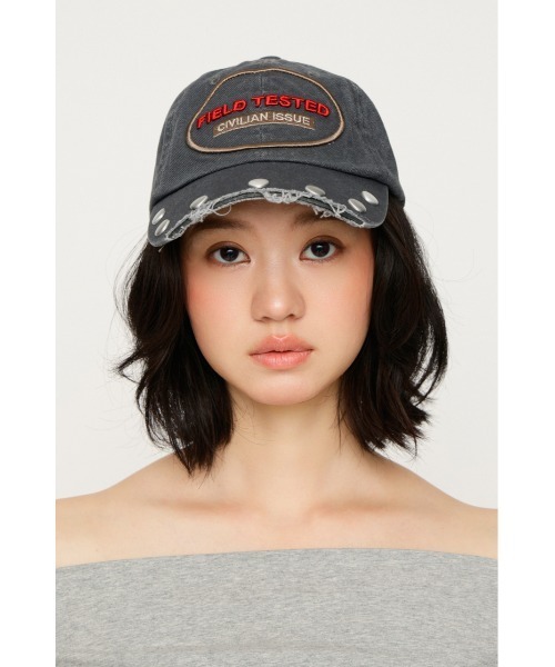 SLY（スライ）の「BIG STUDS CAP ビッグスタッズキャップ（キャップ・レディース・ライトブラック/マルチ・FREE）」の7枚目の写真
