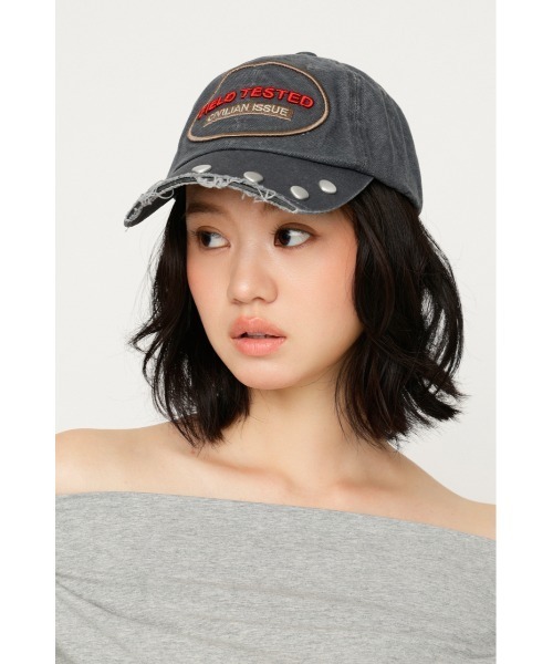 SLY（スライ）の「BIG STUDS CAP ビッグスタッズキャップ（キャップ・レディース・ライトブラック/マルチ・FREE）」の8枚目の写真