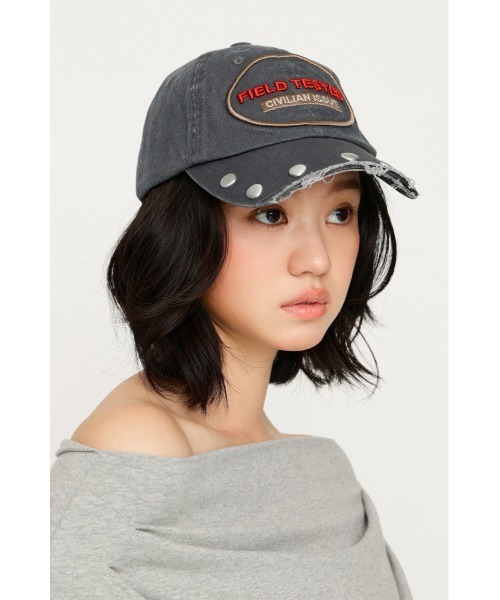 SLY（スライ）の「BIG STUDS CAP ビッグスタッズキャップ（キャップ・レディース・ライトブラック/マルチ・FREE）」の9枚目の写真