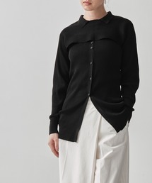 [TAN/タン]2-PIECE RIBBED CARDIGAN