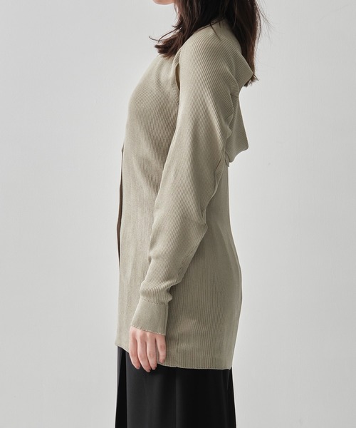 TAN（タン）の「[TAN/タン]2-PIECE RIBBED CARDIGAN（ポロシャツ・レディース・ブラック・FREE）」の2枚目の写真