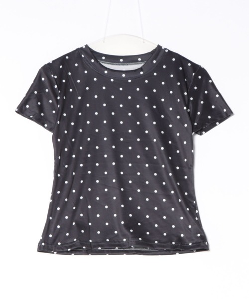 Pittok(ピットク)の「ドット柄ショートスリーブ 半袖Tシャツ(Tシャツ/カットソー・レディース・グレー/ブラック/ホワイト・MEDIUM)」の11枚目の写真