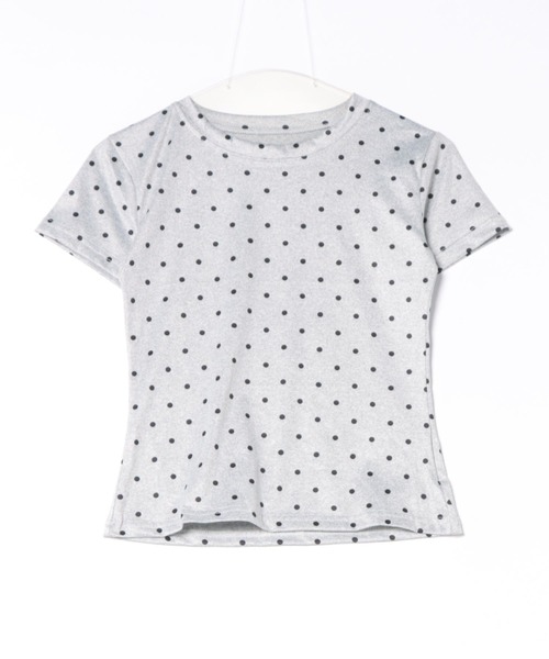 Pittok(ピットク)の「ドット柄ショートスリーブ 半袖Tシャツ(Tシャツ/カットソー・レディース・グレー/ブラック/ホワイト・MEDIUM)」の13枚目の写真