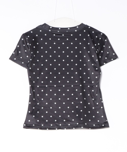 Pittok(ピットク)の「ドット柄ショートスリーブ 半袖Tシャツ(Tシャツ/カットソー・レディース・グレー/ブラック/ホワイト・MEDIUM)」の14枚目の写真